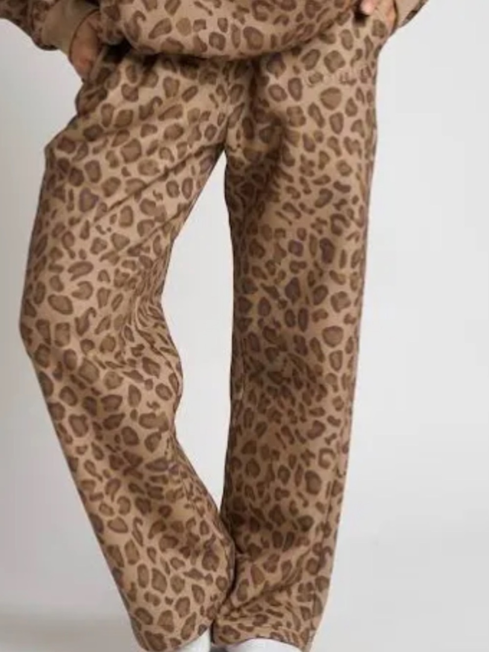 Comfy Animal Print Lounge Pants - Brown Leopard Straight leg - Picture 3 of 3